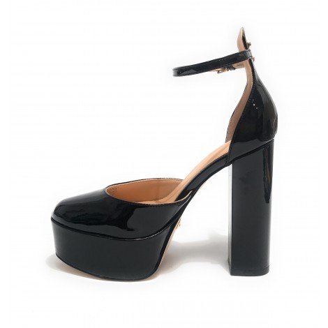 Sandalo Guess Calane TC 120 ecopelle nero vernice DS23GU10 FL5CALPAT03