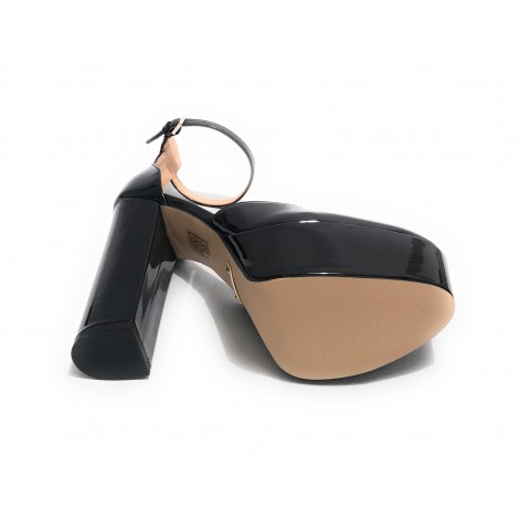 Sandalo Guess Calane TC 120 ecopelle nero vernice DS23GU10 FL5CALPAT03