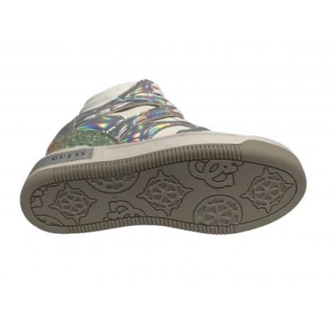 Scarpe donna Guess sneaker alto Lisa con zeppa white/ silver DS23GU19 FL5LISSMA12