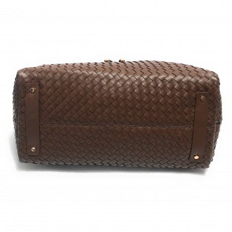 Borsa donna Fracomina a spalla shopping bag ecopelle intrecciato marrone BS23FR01 FA23SBA004P411S5-091