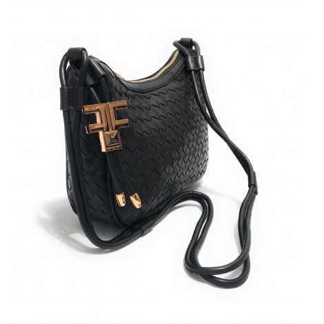 Borsa donna Fracomina tracolla crossover ecopelle intrecciato nero BS23FR04 FA23SB4005P411S5-053