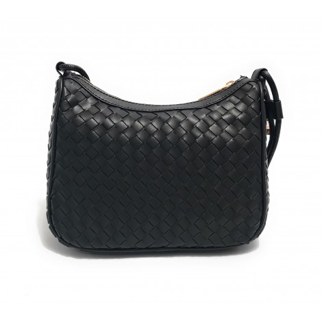 Borsa donna Fracomina tracolla crossover ecopelle intrecciato nero BS23FR04 FA23SB4005P411S5-053