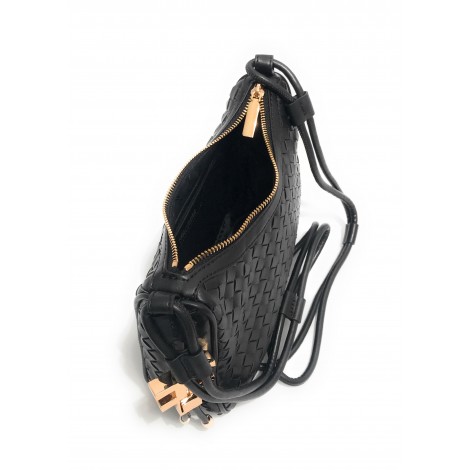 Borsa donna Fracomina tracolla crossover ecopelle intrecciato nero BS23FR04 FA23SB4005P411S5-053