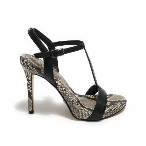 Sandalo Guess Facy TC 105 pelle nero stampa rettile DS23GU44 FL6FACLEA03