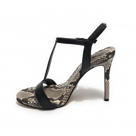 Sandalo Guess Facy TC 105 pelle nero stampa rettile DS23GU44 FL6FACLEA03