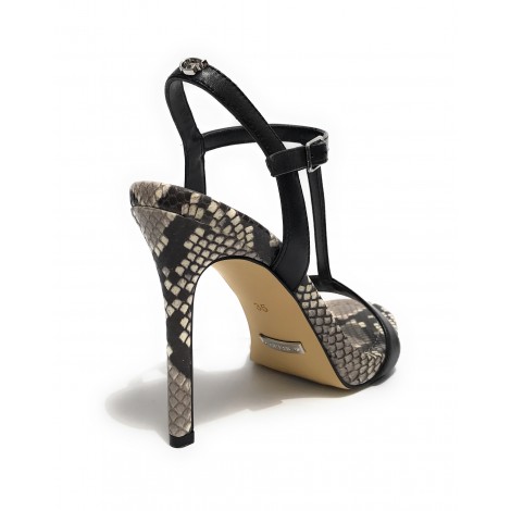 Sandalo Guess Facy TC 105 pelle nero stampa rettile DS23GU44 FL6FACLEA03