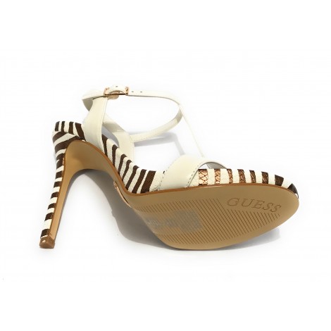 Sandalo Guess Facy TC 105 pelle white stampa rettile DS23GU47 FL6FACLEA03