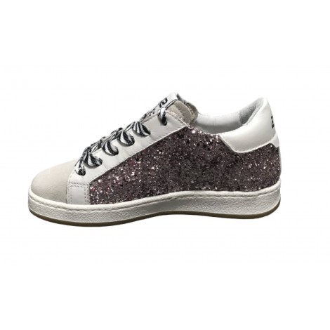 Scarpe 2B12 sneaker Mini Suprime-25 pelle lilla / bianco/ glitter ZS23QB03