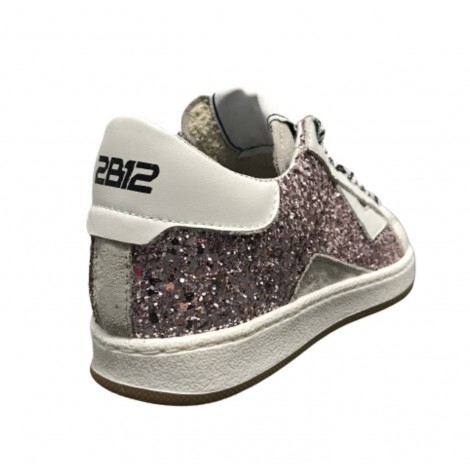 Scarpe 2B12 sneaker Mini Suprime-25 pelle lilla / bianco/ glitter ZS23QB03