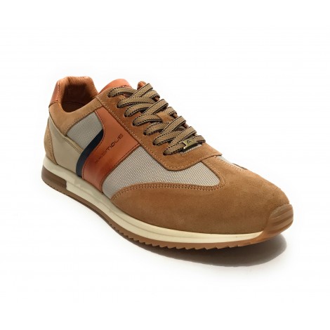 Scarpe uomo Ambitious 11319 sneaker running camel/ beige/ cognac pelle US23AM12