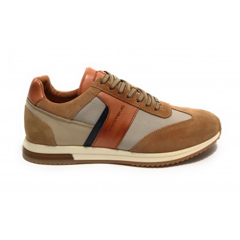 Scarpe uomo Ambitious 11319 sneaker running camel/ beige/ cognac pelle US23AM12