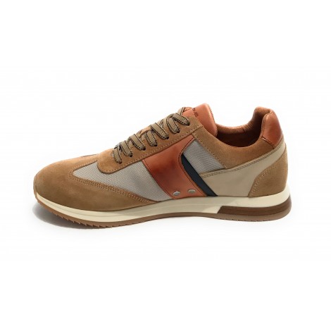 Scarpe uomo Ambitious 11319 sneaker running camel/ beige/ cognac pelle US23AM12
