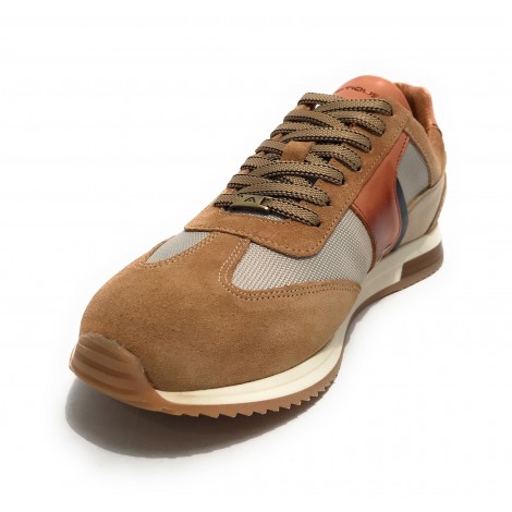 Scarpe uomo Ambitious 11319 sneaker running camel/ beige/ cognac pelle US23AM12