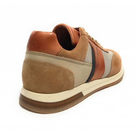 Scarpe uomo Ambitious 11319 sneaker running camel/ beige/ cognac pelle US23AM12