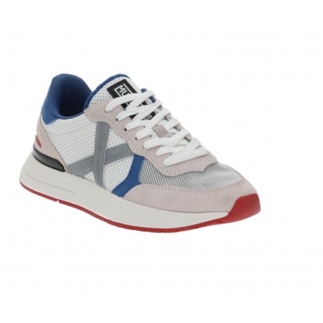 Scarpe Munich sneaker running soon 44 pelle scamosciata/ tessuto white/ blu US23MU04 8904044