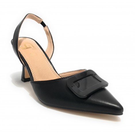 Scarpe donna Gold&gold decollete tallone aperto tc 80 nero GP23-201 DS23GG01