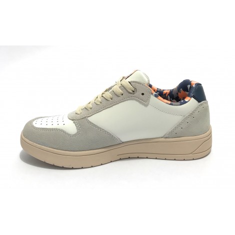 Sneaker Aeronautica Militare running in pelle bianco/ grigio US23AR06 231SC235PL178