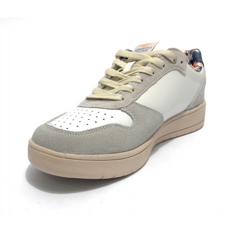 Sneaker Aeronautica Militare running in pelle bianco/ grigio US23AR06 231SC235PL178