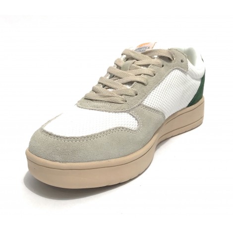 Sneaker Aeronautica Militare running in pelle/ tessuto bianco/ verde US23AR07 231SC235CT3096