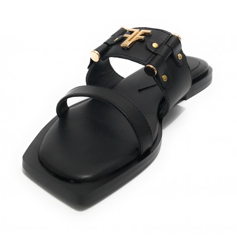 Scarpe donna ciabatta Fracomina in pelle nero DS23FR03 F723SS8001L40101-053