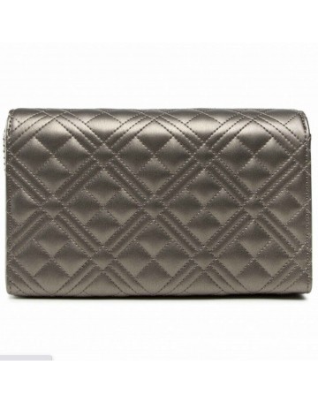 Borsa donna Love Moschino a spalla/ tracolla in ecopelle trapuntata argento BS23MO150 JC4079