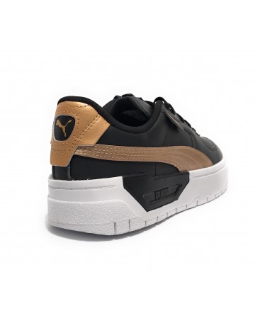 Scarpe Puma sneaker Cali Dream Shiny Pack in pelle black/ gold ZS23PU09 393357_04