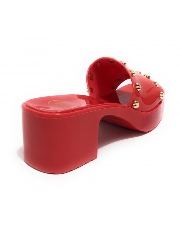 Scarpe donna Love Moschino sabot zoccolo in pvc rosso DS23MO13 JA28266