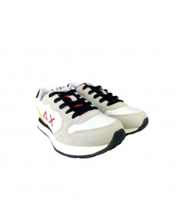 Scarpe Sun68 sneaker Boy's Tom world tour suede/ nylon bianco ZS23SU24 Z33305T