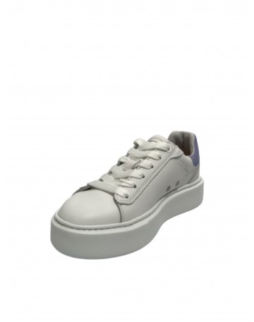 Scarpe donna Ambitious 12151W sneakers in pelle white/ purple fondo alto DS23AM01