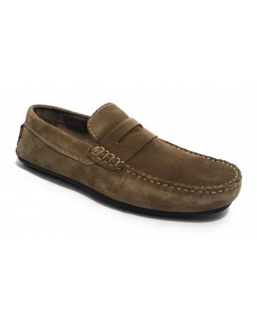Mocassino tubolare uomo  in pelle scamosciata taupe US23EL02 2051