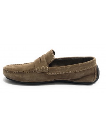 Mocassino tubolare uomo  in pelle scamosciata taupe US23EL02 2051