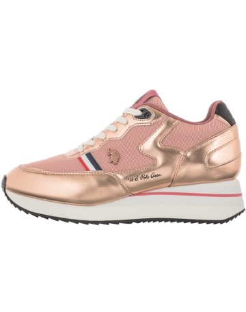 Scarpe donna US Polo sneaker running Livy in ecopelle/ mesh nude DS21UP01