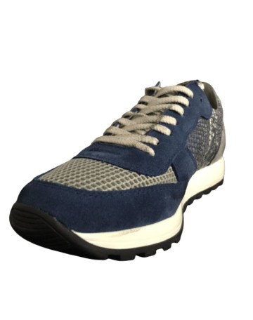 SCARPE UOMO RUNNING QUATTROVENTI 420 HAND MADE BLU  ACCIAIO US15QB05