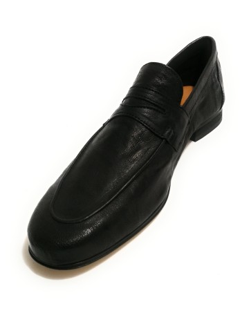 SCARPE UOMO ANTICA CUOIERIA MOCASSINO CLASSICO MOD. OYSTER PELLE COL. NERO US18AC07