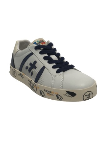 Sneaker Premiata Andy Lace in pelle white/ blu navy ZS23PR02 18179360