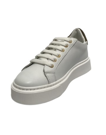 Scarpe donna Borbonese sneaker in pelle white/ natural op DS23BO04 6DX901