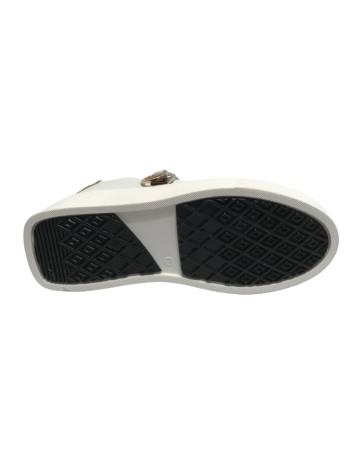 Scarpe donna Borbonese sneaker in pelle white/ natural op DS23BO04 6DX901